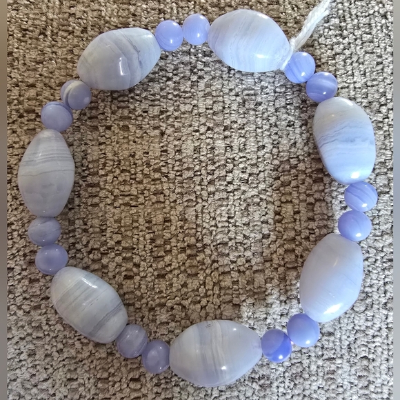 Blue Lace Agate And 6mm Blue Lace Agate Bracelet - Picture 4 of 8